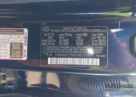 2025 Genesis Gv70 2.5T Awd z USA, uszkodzony, nr VIN 5NMMADTBXSH033934